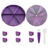 Purple rotating diamond painting storage tray organizer with various sized tools and trays