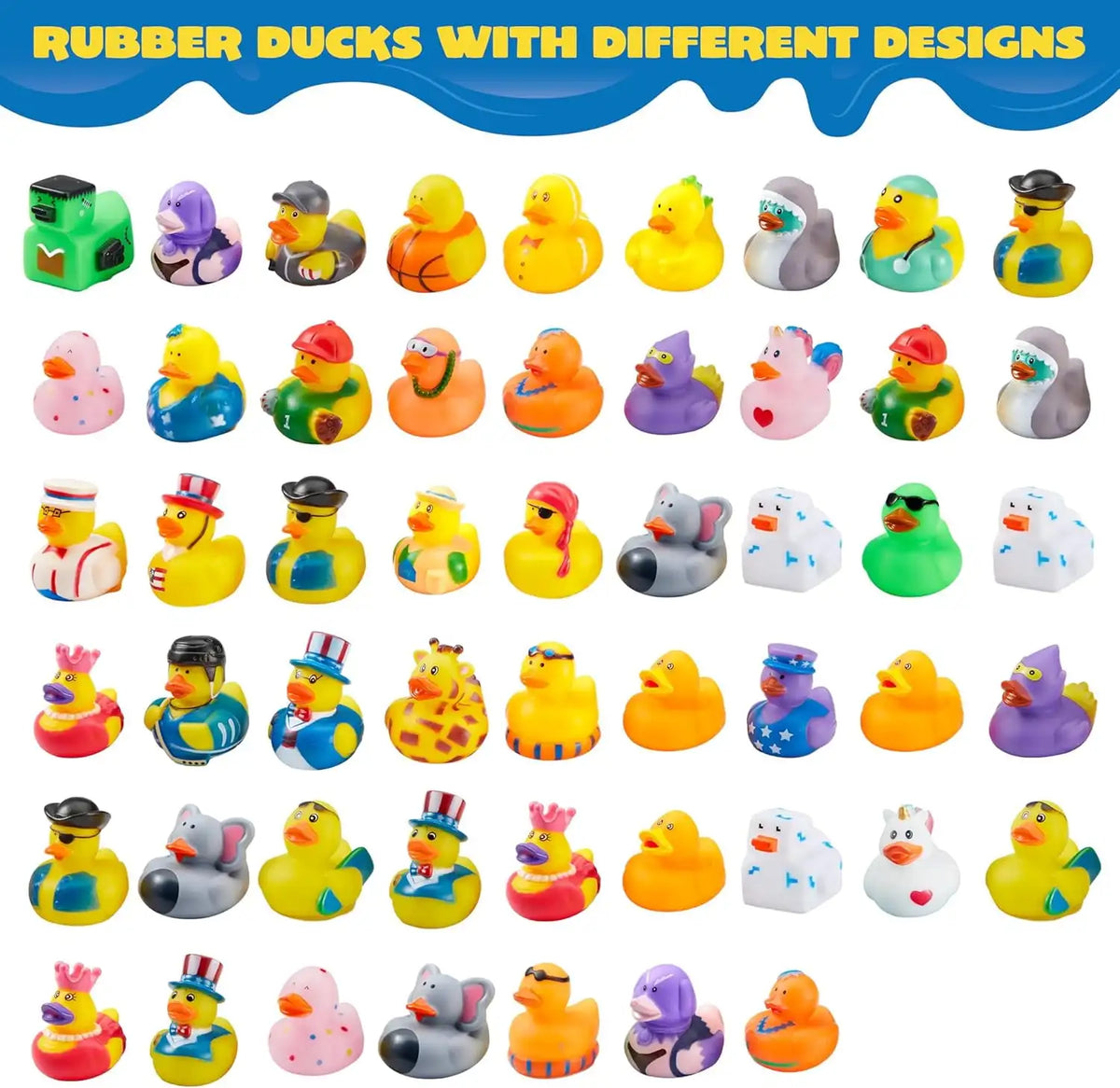 Mini Rubber Duck Set - 60 Unique Designs for Bath and Play