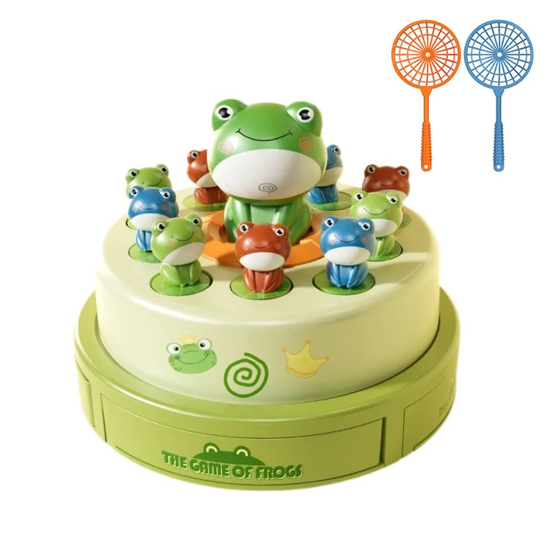 Musical Frog Catching Game with Turntable and Nets