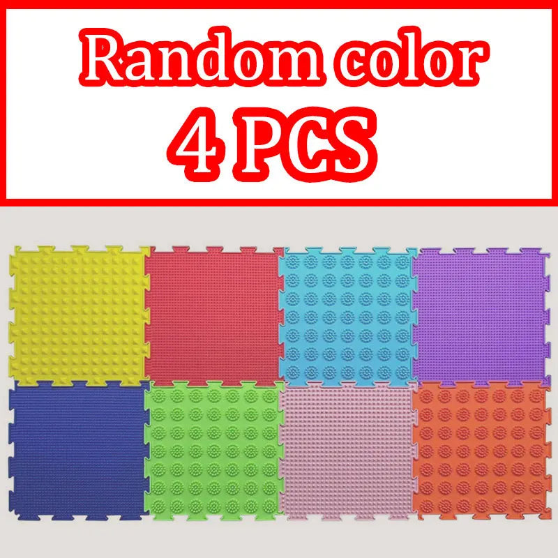 A set of four colorful balance stepping stones for kids' sensory and motor skills development.
