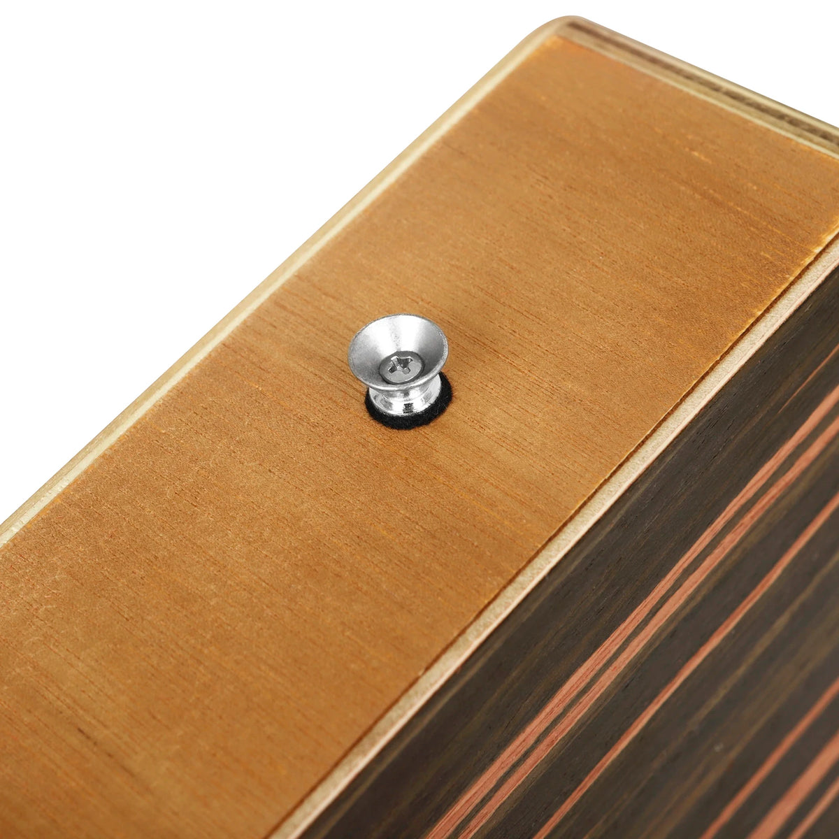 Compact Ebony Wood Cajon Drum with Adjustable Strap