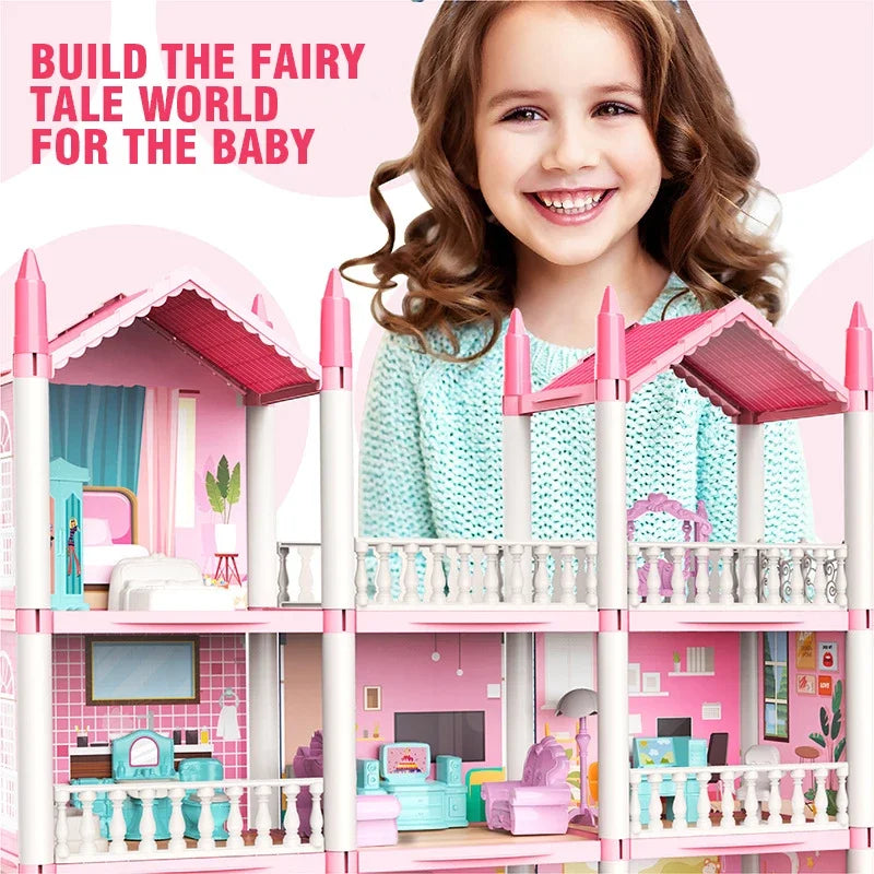 Dream Villa Dollhouse Playset with Furniture for Kids