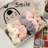Plush Knit Scrunchie Hair Ties with Leather Accent