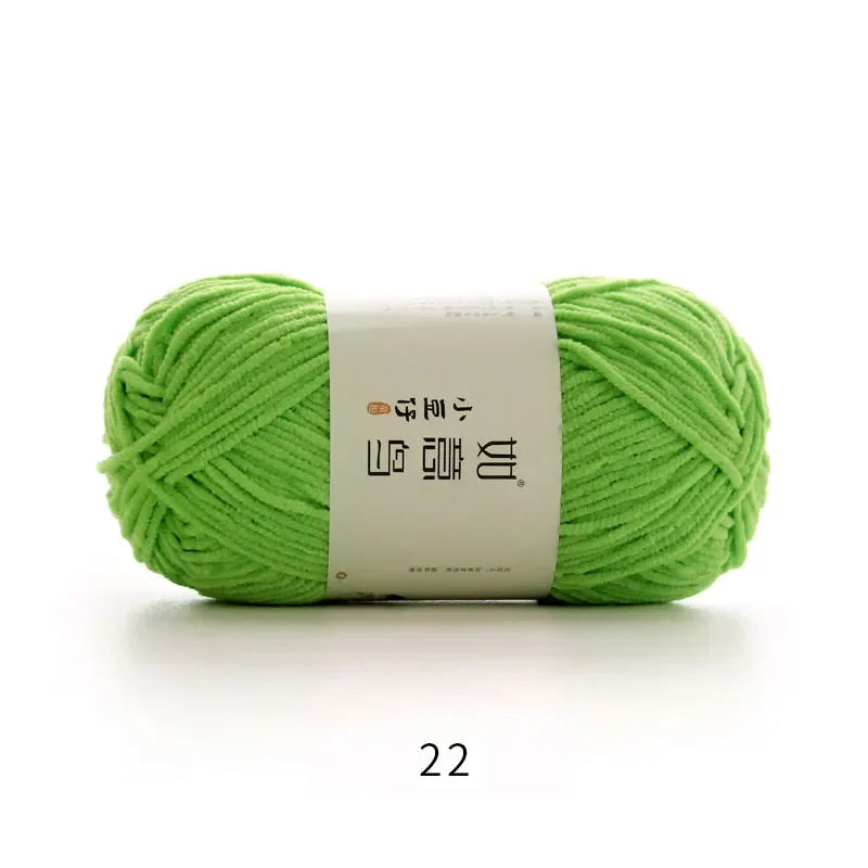 Soft Chenille Yarn for Knitting & Crochet - 50g Ball