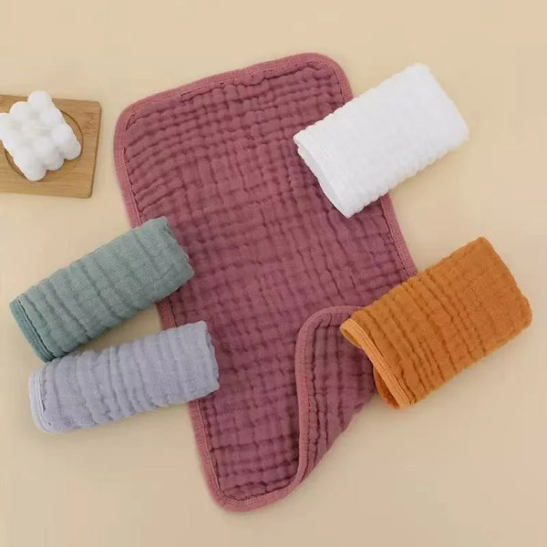 6-Layer Cotton Muslin Baby Burp Cloths (5-Pack)