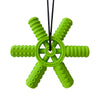 Bright green silicone steering wheel teether for babies and toddlers
