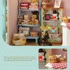 Wooden Dollhouse Kit with Furniture and Lighting
