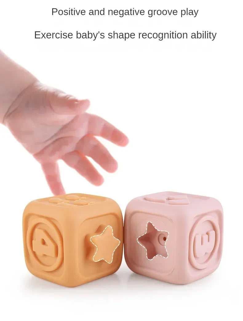 Soft Silicone Building Blocks for Babies - Stacking & Teething Toy