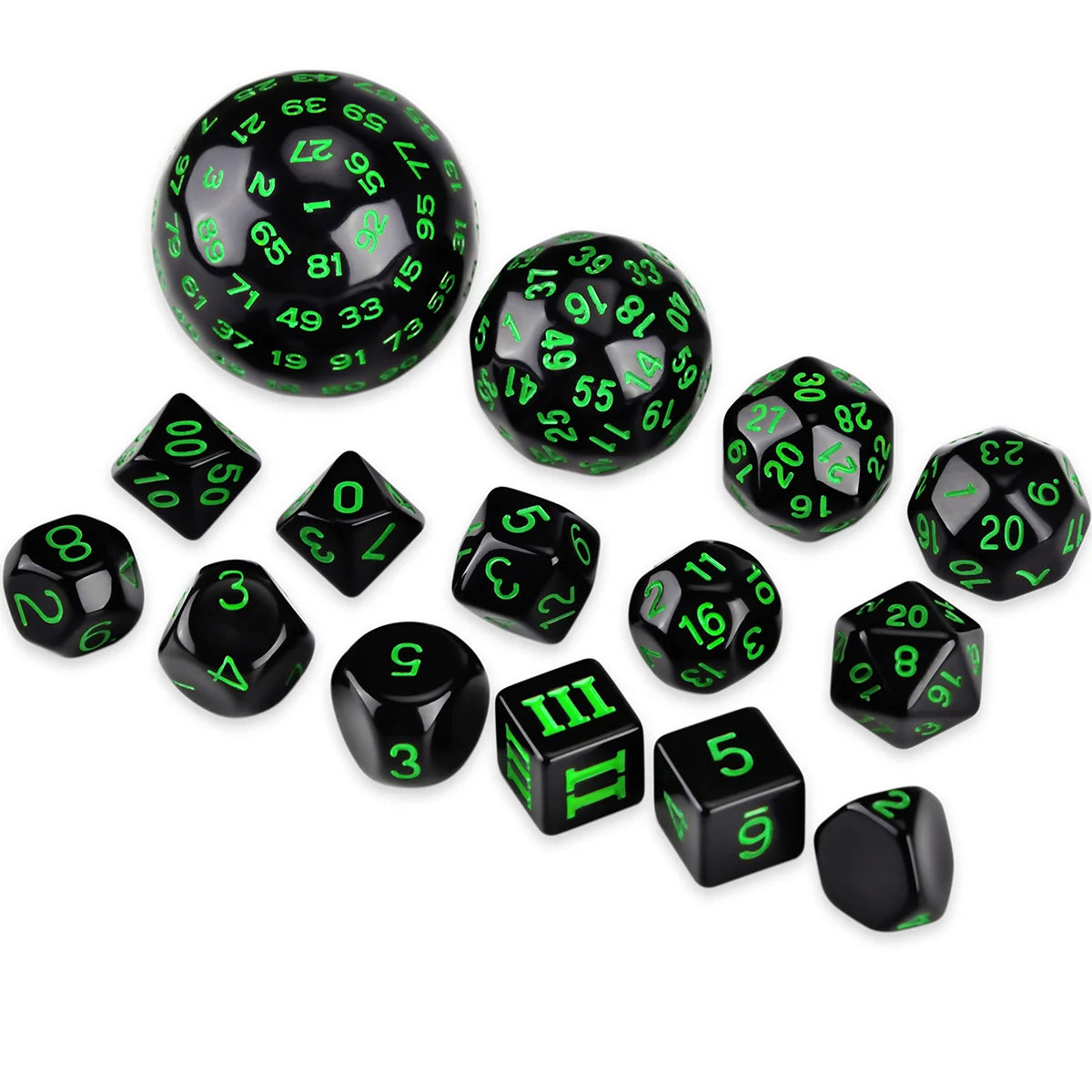Complete Polyhedral Dice Set for RPG and Tabletop Games