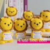 Handmade Crochet Lion Doll with Card