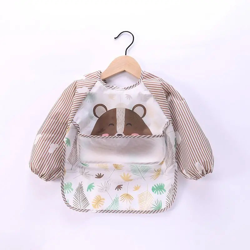 Waterproof Long Sleeve Baby Bib with Full Sleeve Protection