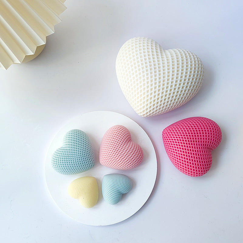3D Woven Heart Silicone Mold for Candles, Resin, Soap, and Chocolate