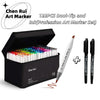 Dual-Tip Alcohol Marker Set with Brush & Chisel Tips