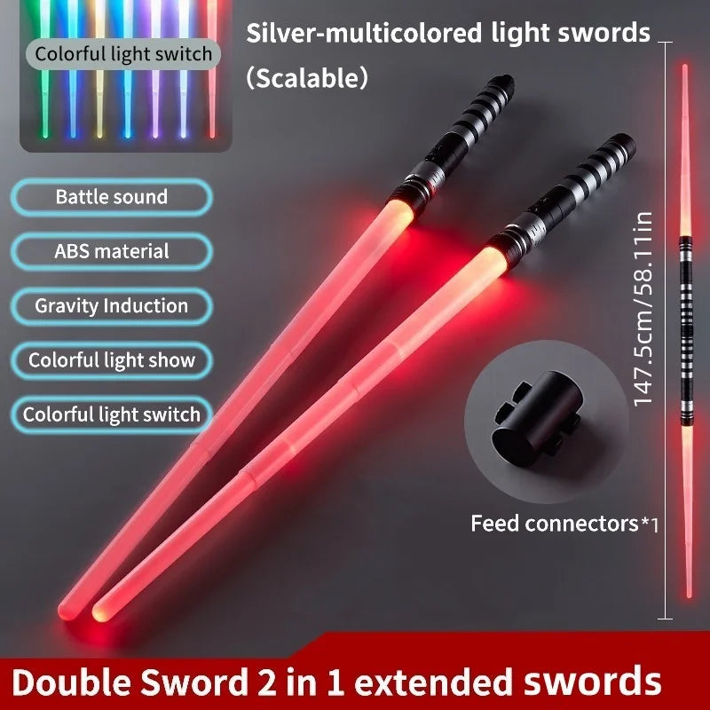 Retractable LED Lightsaber with Sound Effects & 7 Color Modes