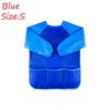 Blue size S waterproof kids art and baking apron with long sleeves