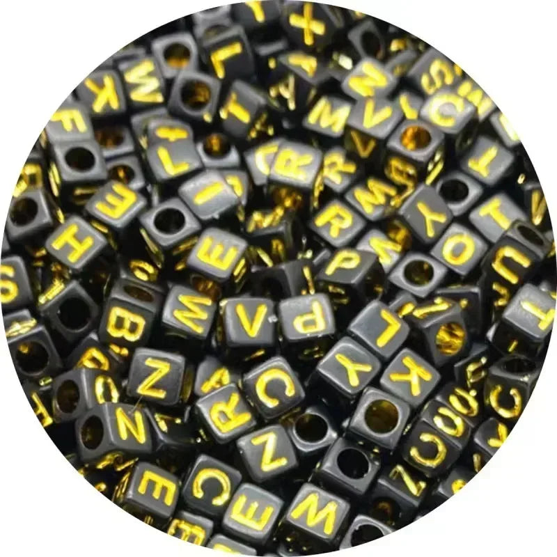 Acrylic Alphabet Beads for Jewelry Making - Mixed Letter Cubes