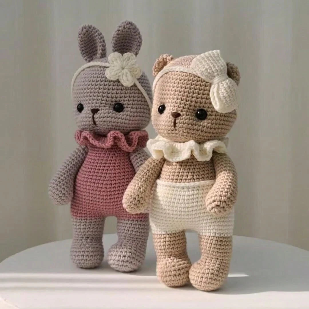 Beginner Crochet Kit – Cute Animal Plush Craft Set with Step-by-Step Guide