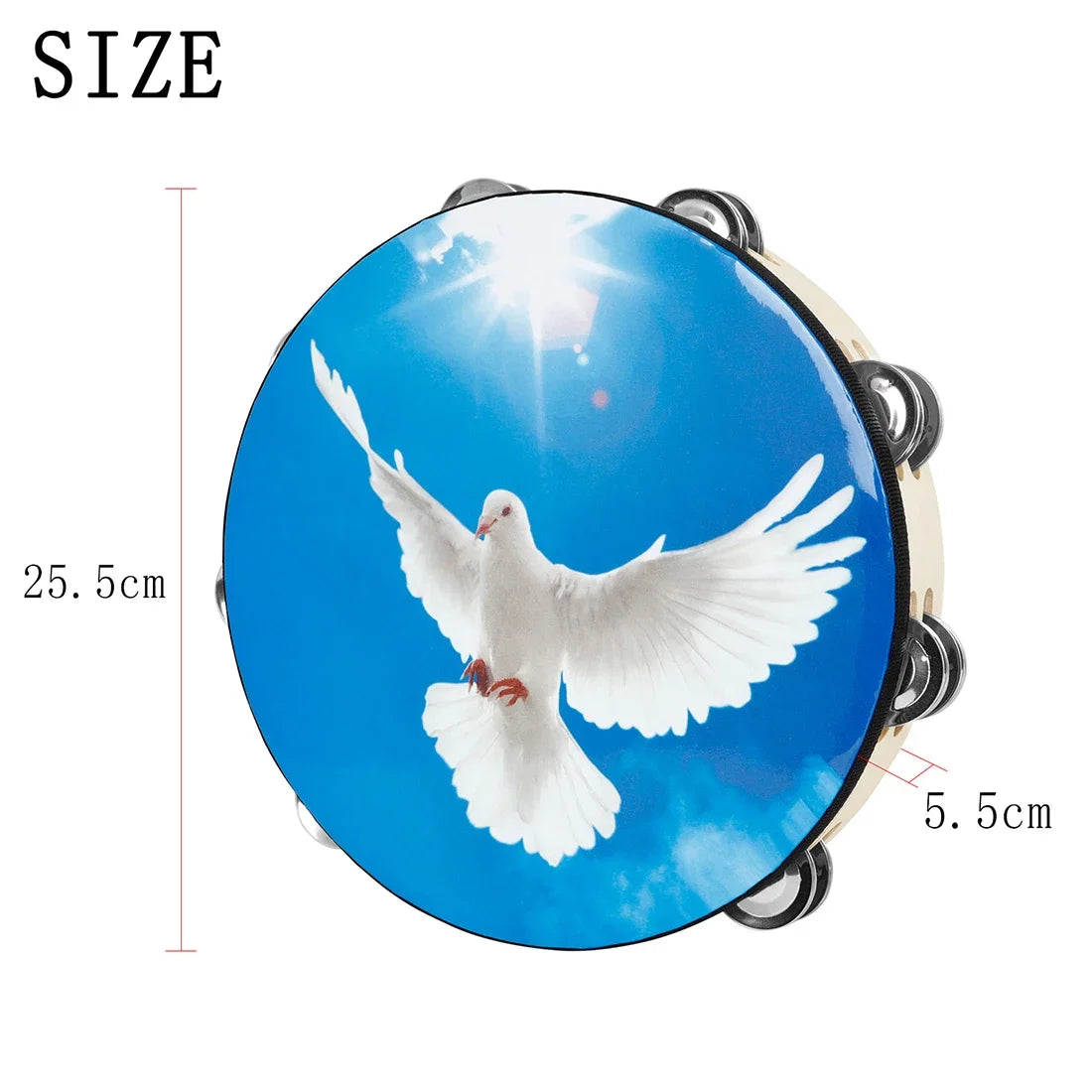 Professional Wooden Tambourine with Double Row Jingles