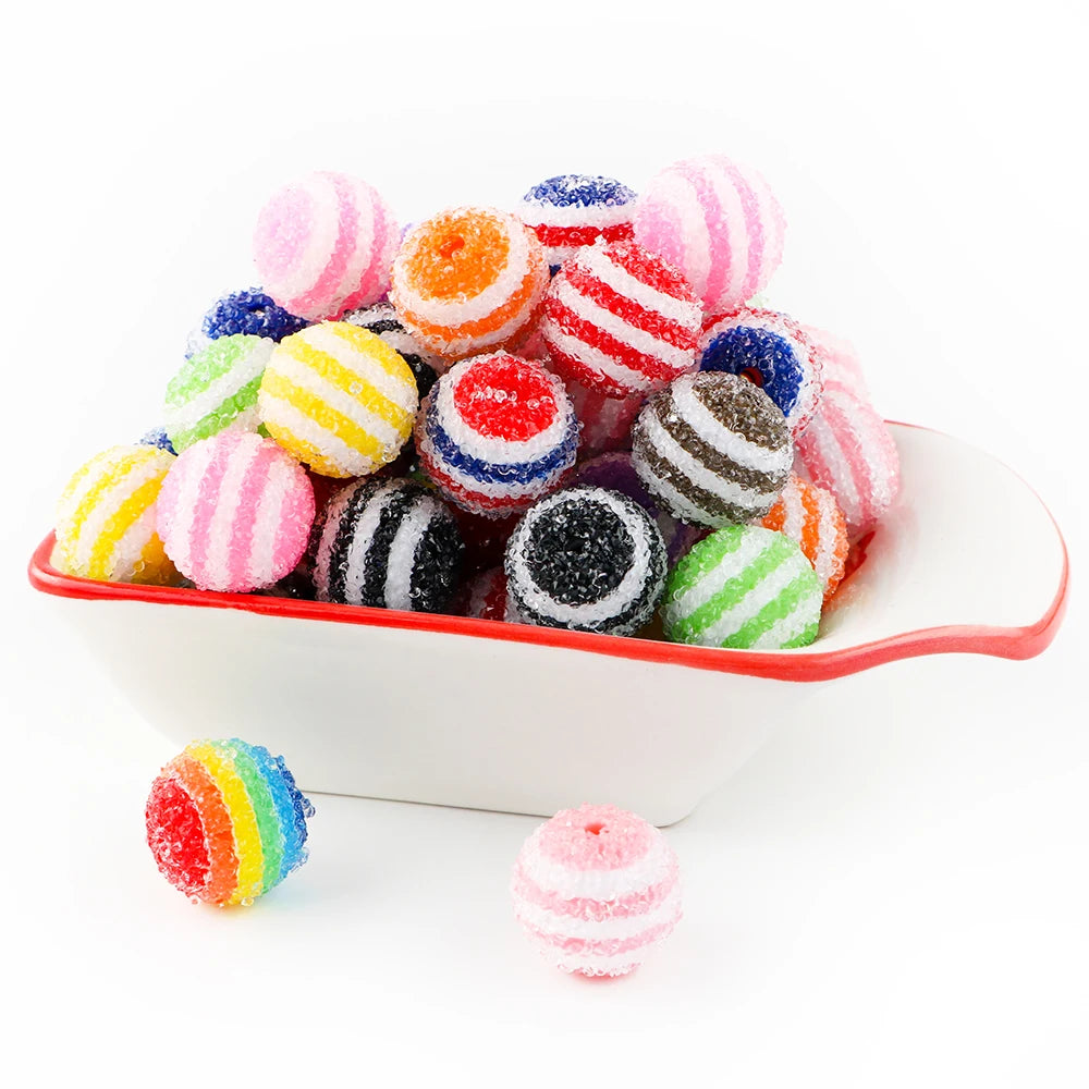 20mm Round Rhinestone Acrylic Beads – Mix Colors for Jewelry Making