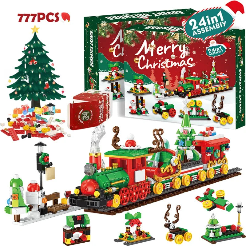 24-Day Christmas Advent Calendar with DIY Tree & Train Set