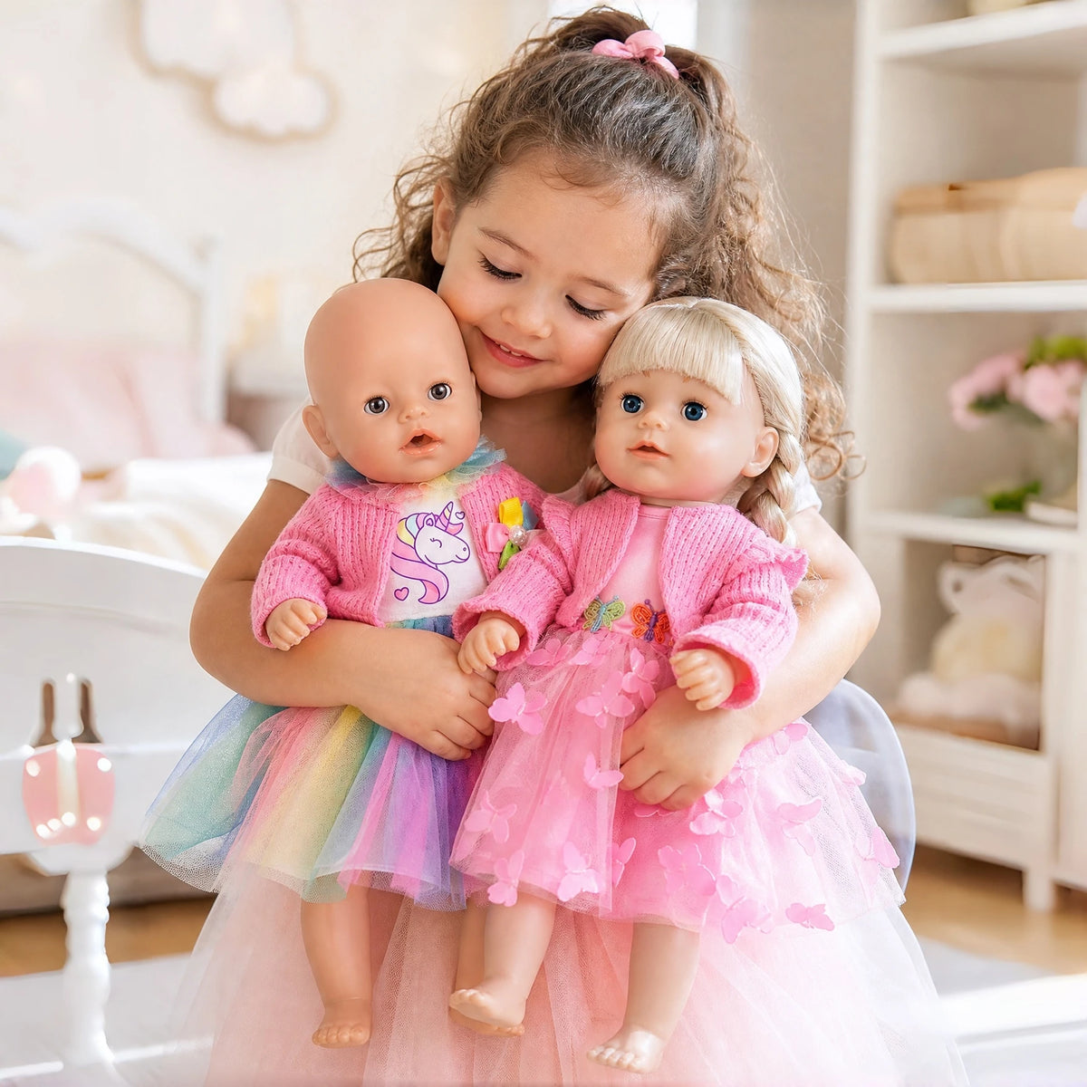Adorable Baby Doll Clothing Set with Coat and Dress