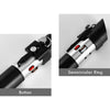 Components of the Vader Dark Lord lightsaber including the emitter, button, semicircular ring, and non-slip design.
