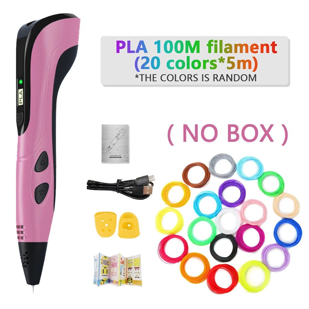 3D Printing Pen with LCD Display and PLA Filament for Kids