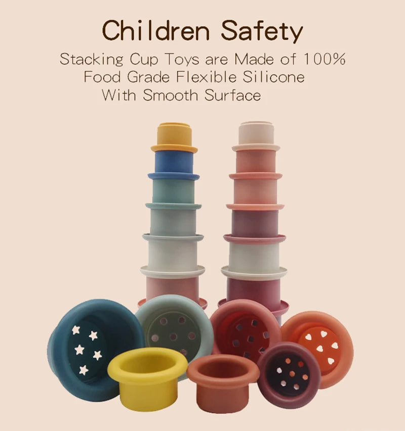 Silicone Stacking Cups for Toddlers – Montessori Nesting Toy