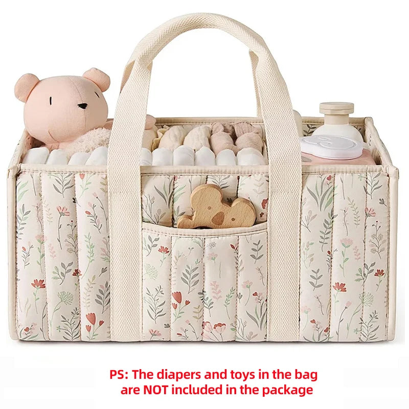Nursery Diaper Stacker Organizer with Portable Caddy Design
