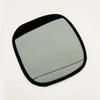 A square neoprene luggage handle cover with a cushioned grip in a light gray color.