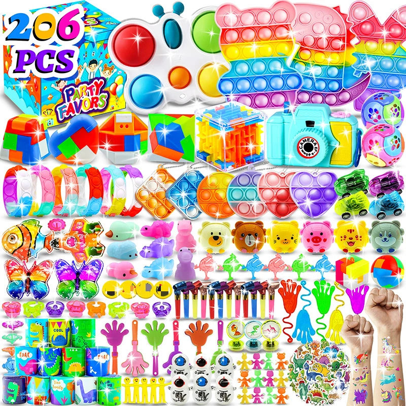 Party Favor Assortment with Snap Bracelets and Fidget Toys