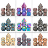 Premium Metal Polyhedral Dice Set with Dragon Font