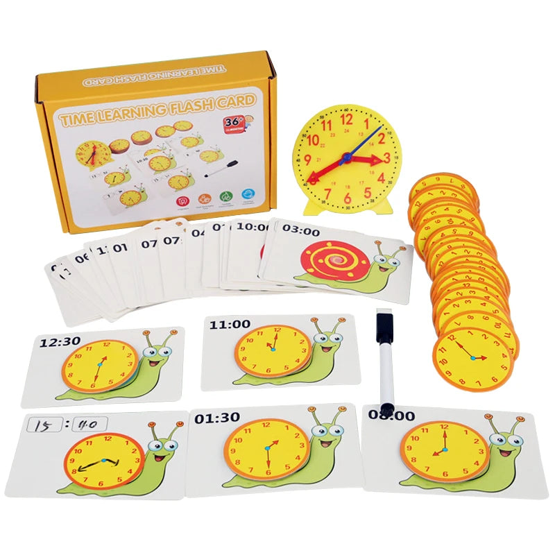 Montessori Wooden Clock Toy for Kids Learning Time