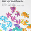 Hand-eye coordination color block puzzles featuring cartoon animals for babies and toddlers