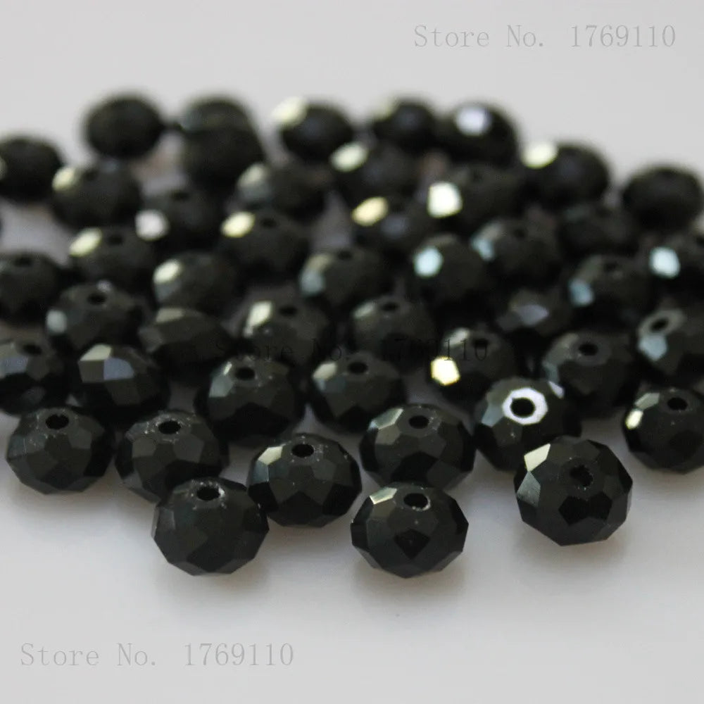 Faceted Crystal Glass Rondelle Beads for Jewelry Making