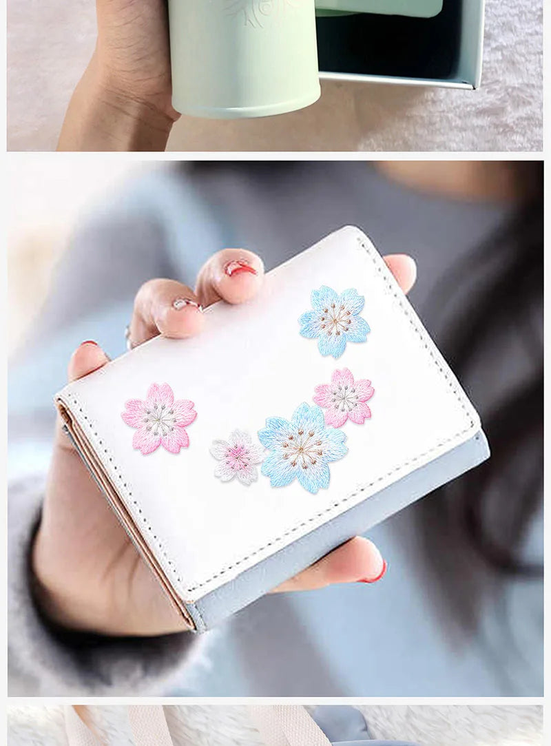 Cherry Blossom Embroidered Patches for DIY Decoration