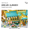 A detailed model of a Chinese villa with an interior courtyard and garden built from LEGO-style blocks.
