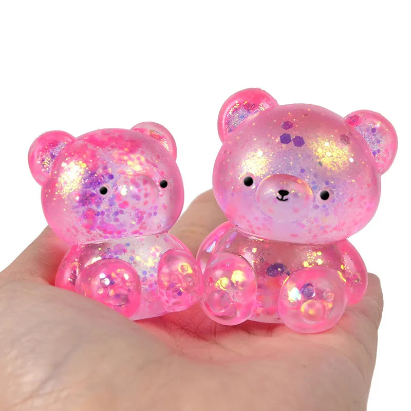 Glitter Gummy Bear Stress Relief Squishy Toy