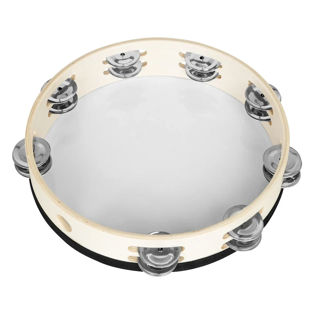 Professional Wooden Tambourine with Double Row Jingles