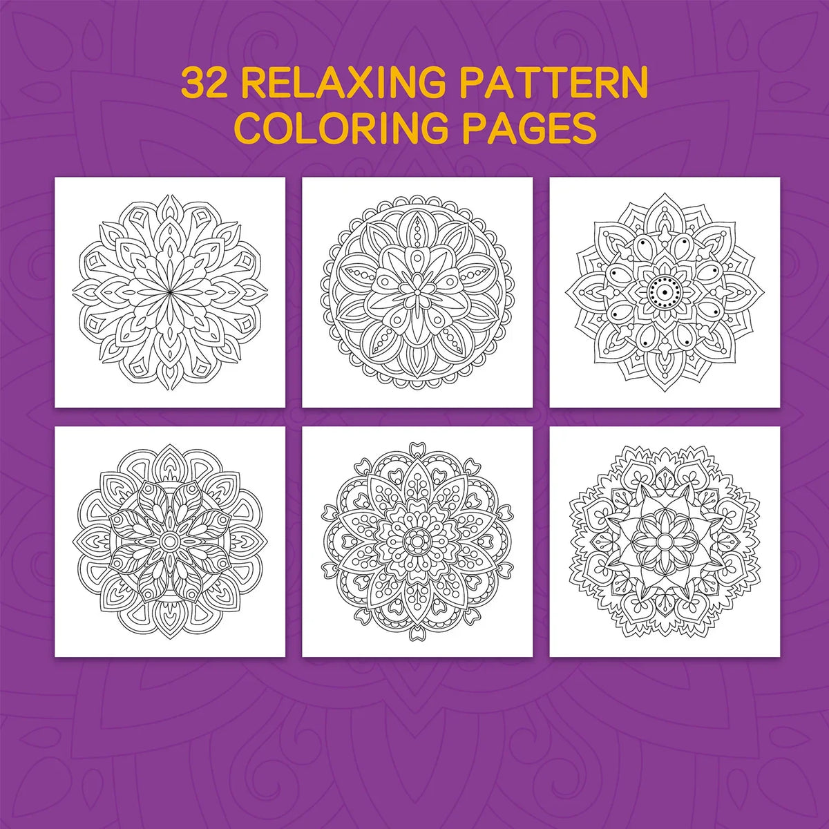 Adult Mandala Coloring Book – 32 Stress-Relief Designs