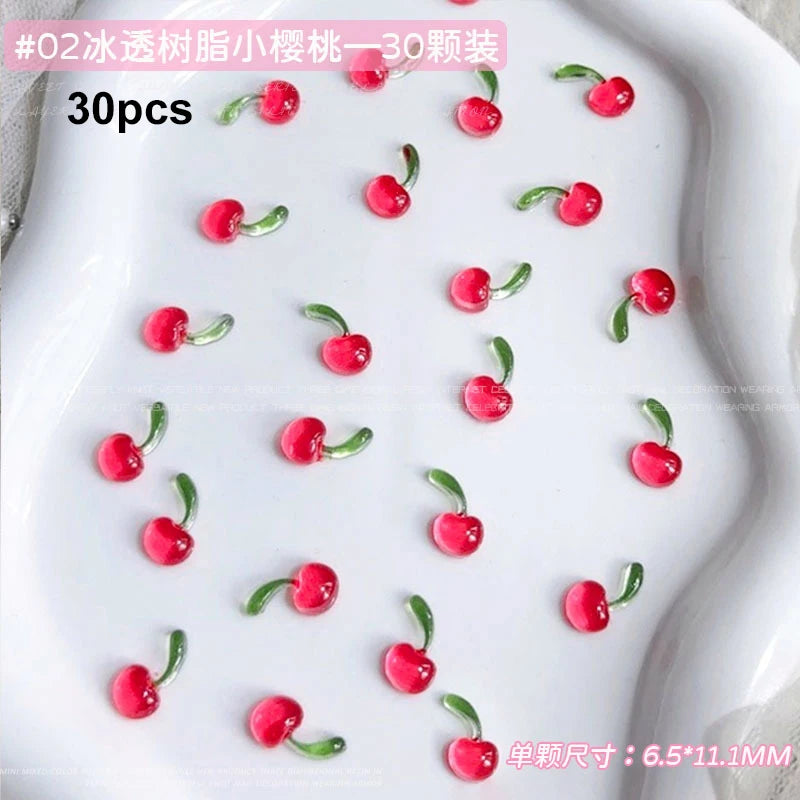 Fruit & Floral Resin Nail Art Decorations