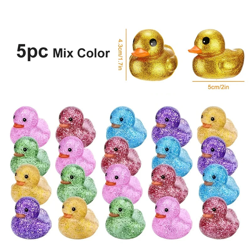 Glitter Rubber Duck Set – Fun Bath Toys & Party Favors