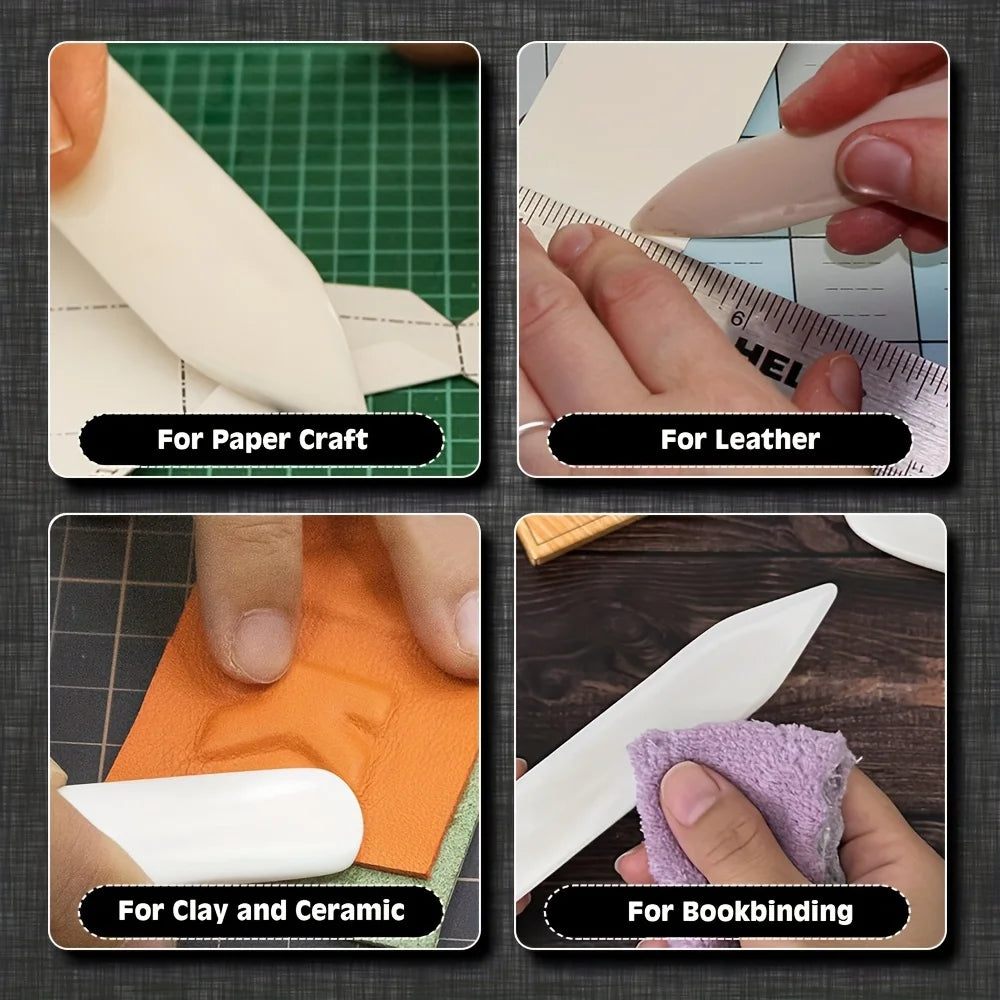 Plastic Bone Folder and Creaser Set for Paper & Leather Crafting