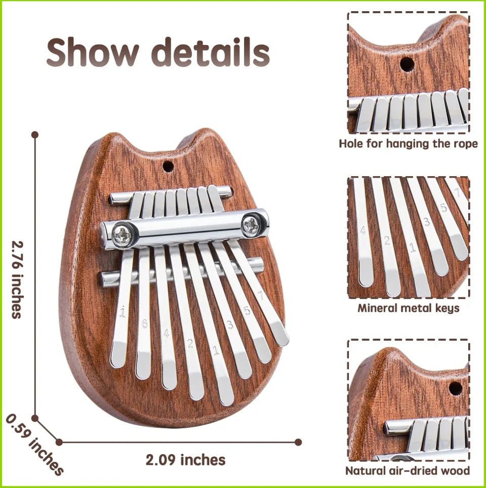Mini 8-Key Kalimba Thumb Piano with Lanyard – Cute Totoro Design