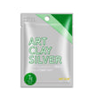 A silver art clay product package with a green label and text indicating it can be molded.