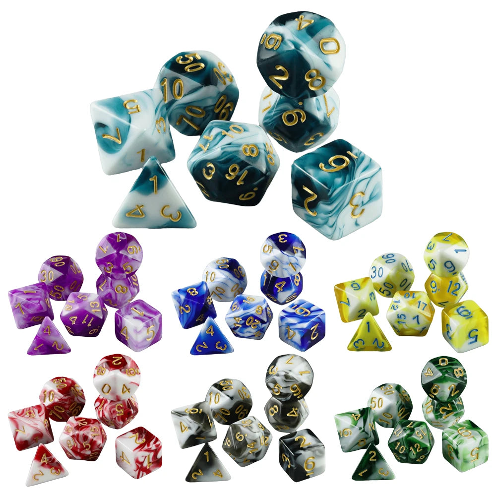 Acrylic Polyhedral Dice Set for Tabletop RPGs