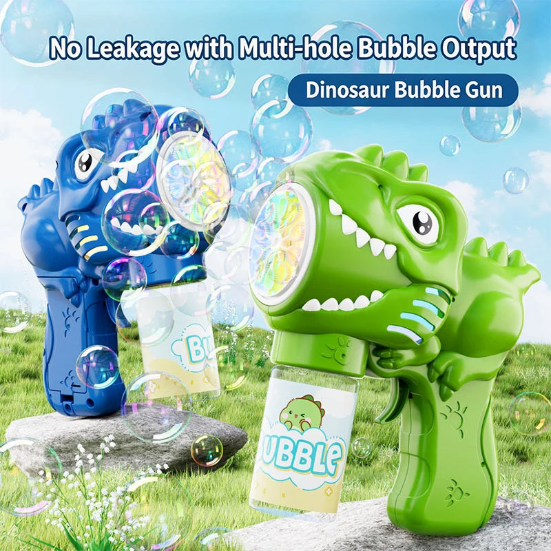 Dinosaur Bubble Gun for Kids – Auto Blower with Refillable Liquid