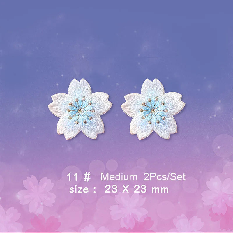 Cherry Blossom Embroidery Patches – Self-Adhesive DIY Decor for Clothes & Accessories