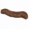 A realistic, brown, squishy prank toy shaped like fake poop.