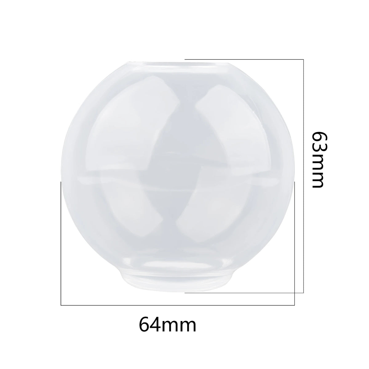 Clear geometric resin casting mold with a 63mm height and 64mm diameter.
